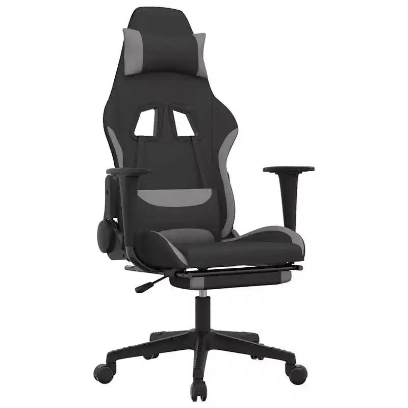 vidaXL Sedia da gaming Nera e crema in tessuto (100% poliestere), Metallo, Legno multistrato