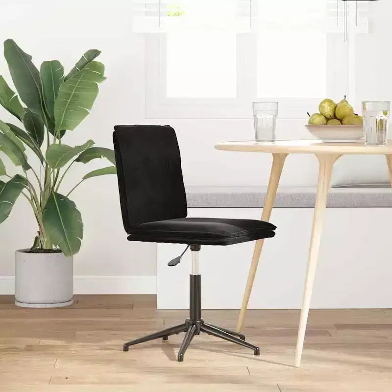 vidaXL Chaise de salle à manger Velours noir (100 % polyester), Contreplaqué, Métal Moyenne