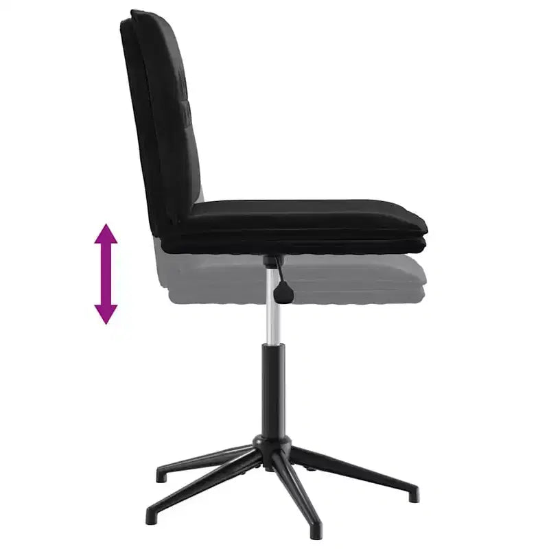 vidaXL Chaise de salle à manger Velours noir (100 % polyester), Contreplaqué, Métal Moyenne