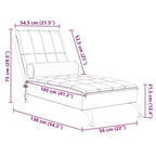 vidaXL Chaise longue massaggiante in tessuto blu (100% poliestere) Singola