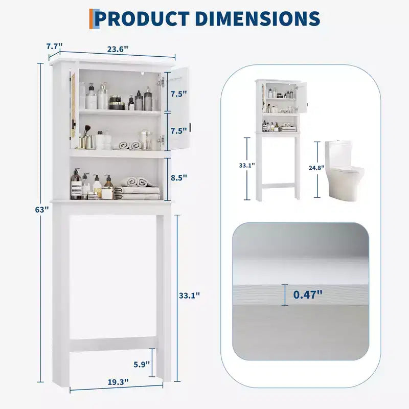 Mobiletto in Rattan Salvaspazio sopra il WC, Organizzatore Autoportante da Bagno in Legno con Ripiani Regolabili, Scaffale Alto da Posizionare Dietro al WC