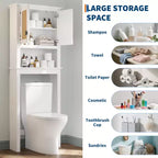 Mobiletto in Rattan Salvaspazio sopra il WC, Organizzatore Autoportante da Bagno in Legno con Ripiani Regolabili, Scaffale Alto da Posizionare Dietro al WC