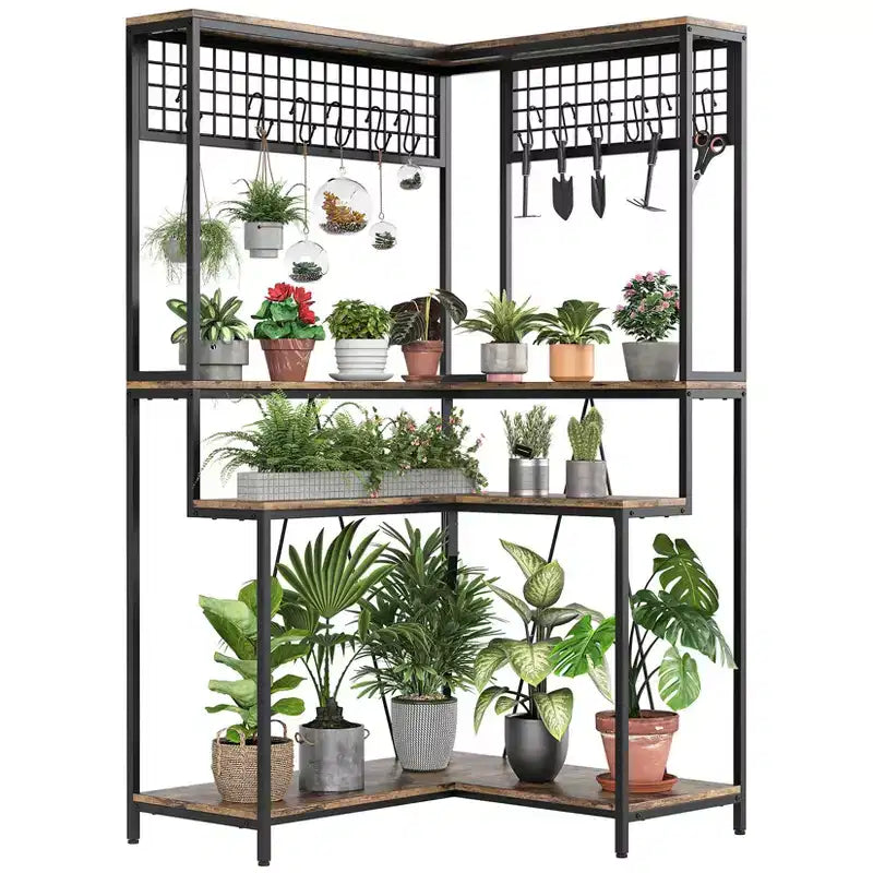 Plant Stand Indoor Outdoor Corner Plant Shelf