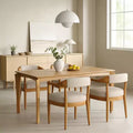 Christopher Knight Home Everett Mid-Century Modern 5-Piece Wood Dining Set with 4 Upholstered Armchairs