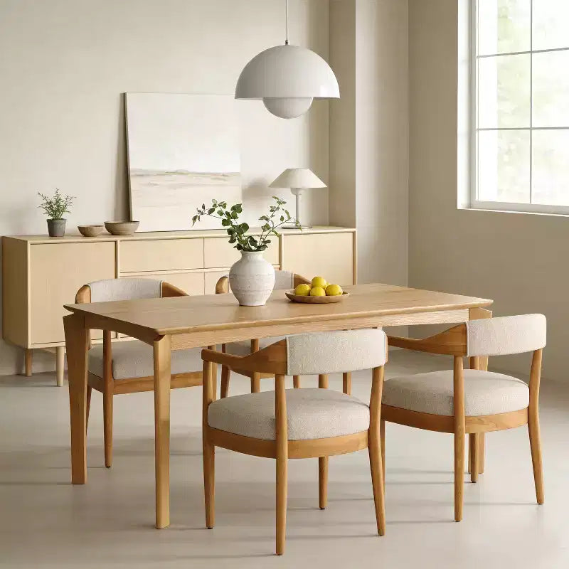 Christopher Knight Home Everett Mid-Century Modern 5-Piece Wood Dining Set with 4 Upholstered Armchairs