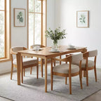 Christopher Knight Home Everett Set da Pranzo Mid-Century Modern 5 Pezzi in Legno con 4 Poltrone Imbottite