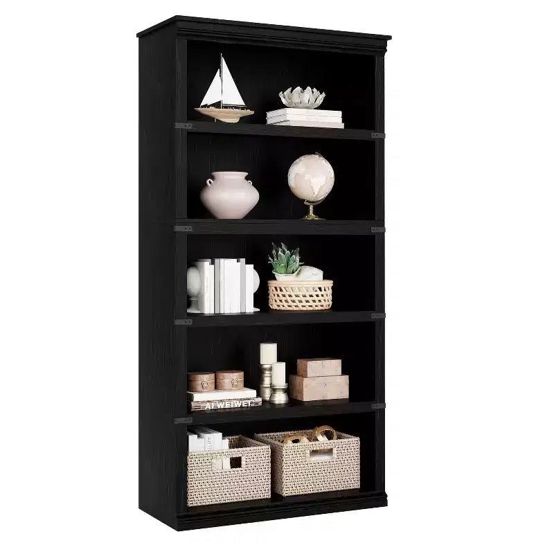 Étagère de ferme à 3/5 niveaux, étagère à livres avec rangement, étagères d'affichage en bois robustes pour bureau à domicile