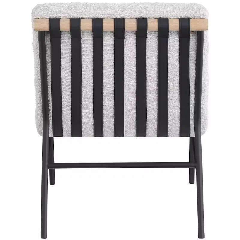 Chaise Meridian Furniture Burke en tissu bouclé crème