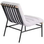 Sedia Meridian Furniture Burke in tessuto bouclé crema