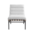 Sedia Meridian Furniture Burke in tessuto bouclé crema