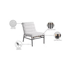 Sedia Meridian Furniture Burke in tessuto bouclé crema
