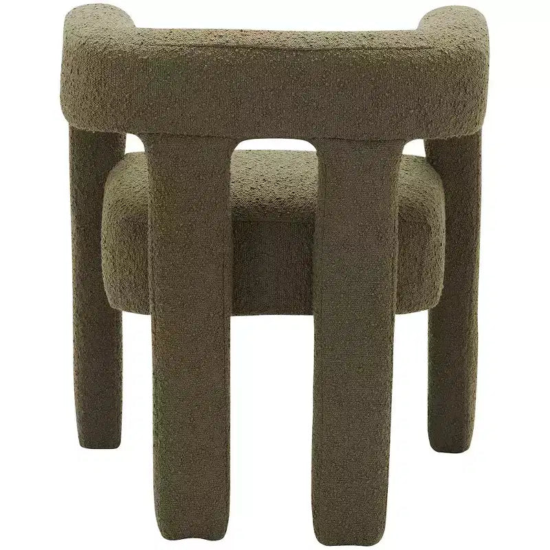 Chaise en tissu bouclé Meridian Furniture Athena vert olive