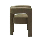 Sedia in Tessuto Bouclé Verde Oliva Athena Meridian Furniture