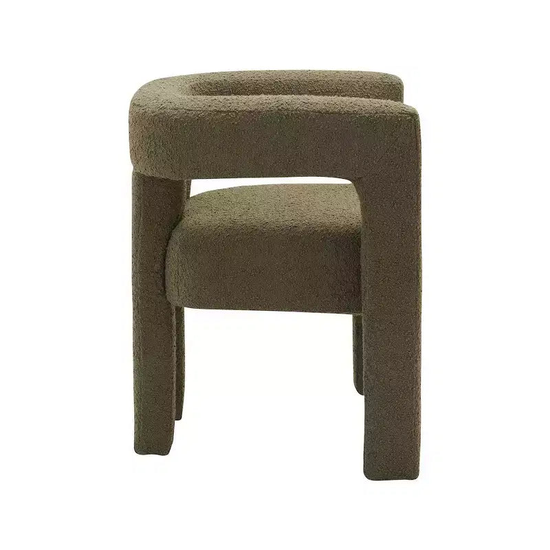 Chaise en tissu bouclé Meridian Furniture Athena vert olive