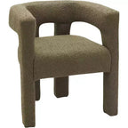 Sedia in Tessuto Bouclé Verde Oliva Athena Meridian Furniture