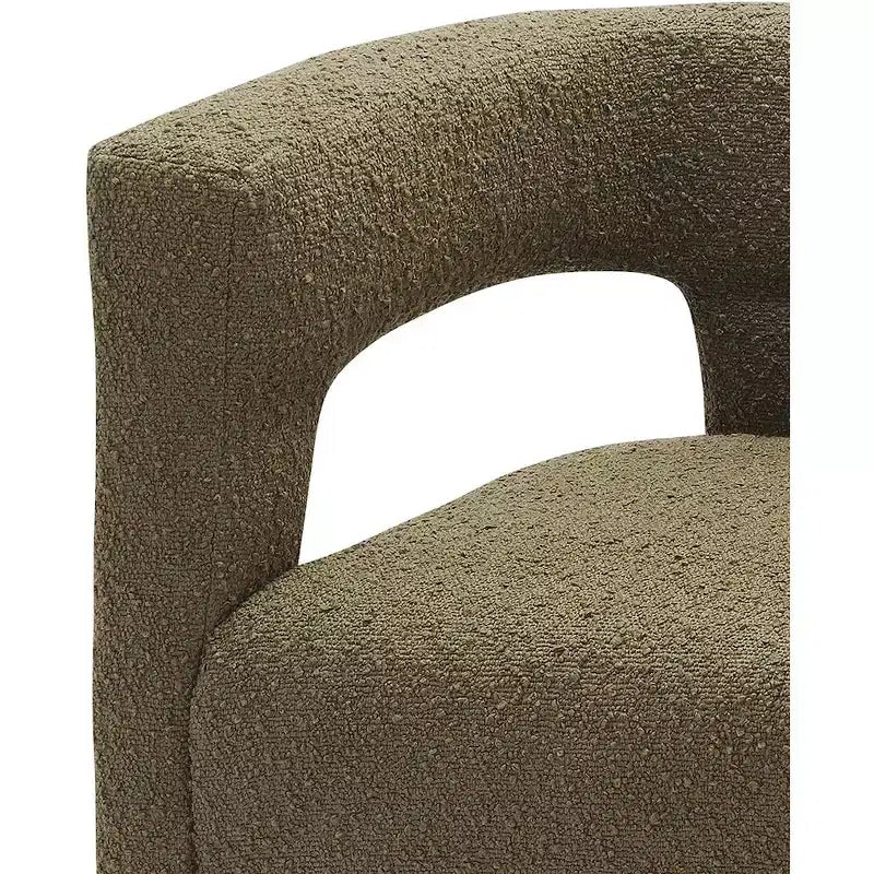 Chaise en tissu bouclé Meridian Furniture Athena vert olive