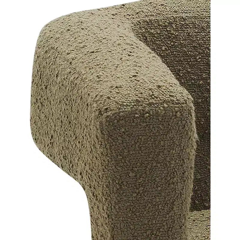 Sedia in Tessuto Bouclé Verde Oliva Athena Meridian Furniture