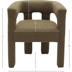 Sedia in Tessuto Bouclé Verde Oliva Athena Meridian Furniture