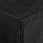 vidaXL Mobile Porta TV Nero in Legno Massello di Mango e Ferro 110x30x40 cm