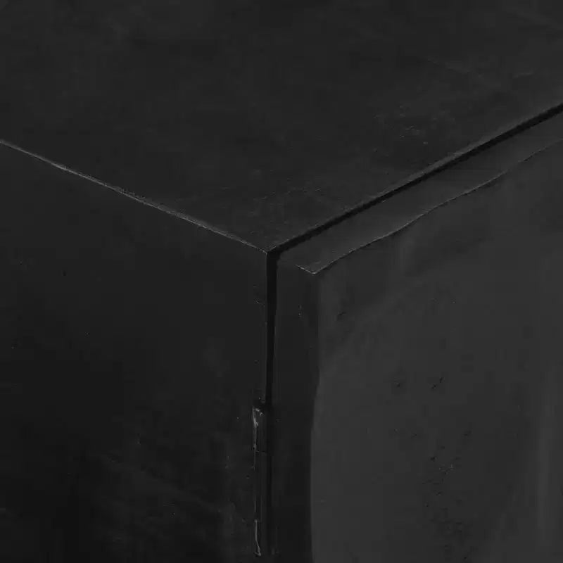 vidaXL Mobile Porta TV Nero in Legno Massello di Mango e Ferro 110x30x40 cm