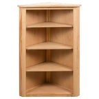 vidaXL Étagère d'angle Marron Chêne massif et MDF avec placage de chêne