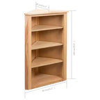 vidaXL Étagère d'angle Marron Chêne massif et MDF avec placage de chêne