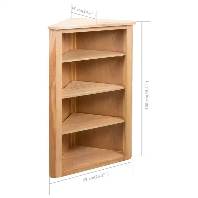 vidaXL Étagère d'angle Marron Chêne massif et MDF avec placage de chêne