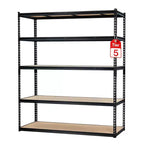 Heavy Duty 5-Tier Garage Storage Rack  Adjustable Metal Shelving Unit, 2500 lbs Capacity, 48W x 18D x 72H, Boltless Steel Frame, MDF Boards