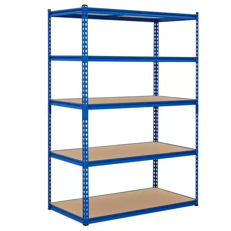 Scaffale portaoggetti da garage a 5 ripiani per carichi pesanti, scaffale in metallo regolabile, capacità 1134 kg, 122 x 46 x 183 cm (L x P x A), struttura in acciaio senza bulloni, pannelli in MDF