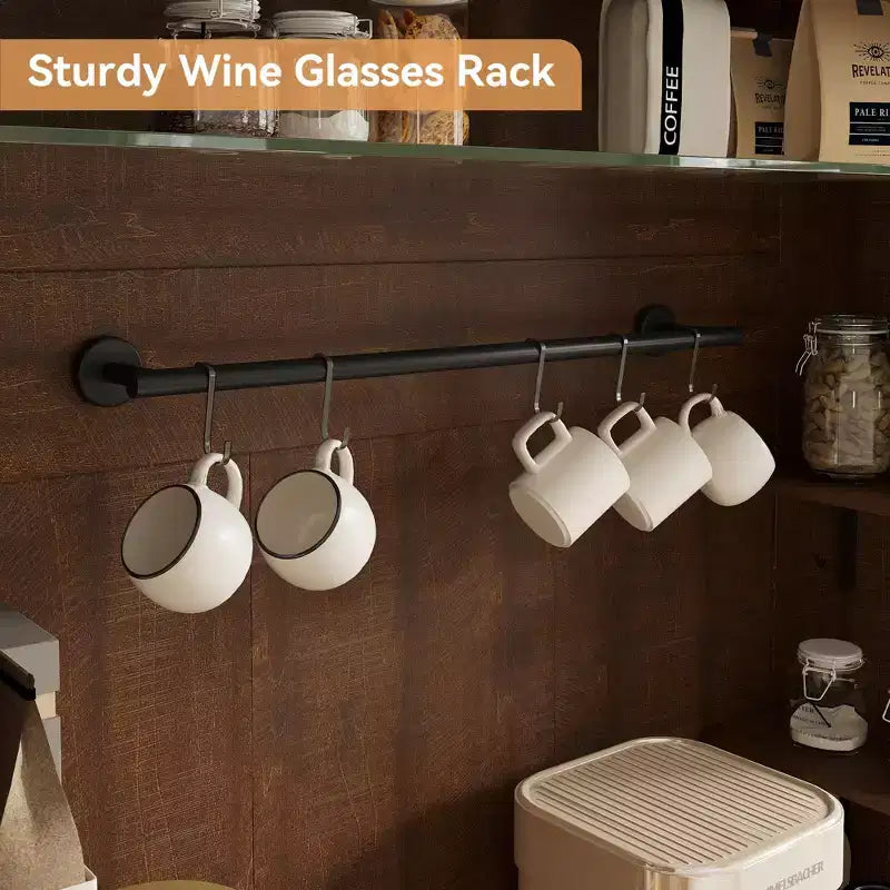 Mobile buffet bar da 72" stile fattoria con luci regolabili, portabottiglie e supporto per microonde, credenza da cucina con ante, grande dispensa per cucina