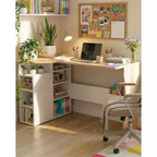 Scrivania ad L con scaffali portaoggetti a 3 ripiani, scrivania ad angolo reversibile piccola per spazi ridotti, postazione di lavoro per computer per ufficio, studio e gaming