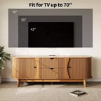 Mobile TV con Prese di Corrente, 2 Cassetti e 2 Armadietti con Ante a Griglia per TV fino a 70 pollici, Console Multimediale