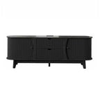 TV Stand with Power Outlets, 2 Drawers and 2 Grille Door Cabinets for up to 70 inch TVs, Media Console