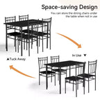 Ensemble de salle à manger 5 pièces Dyonery pour 4 personnes – Table et chaises de cuisine avec cadre en métal robuste, design moderne peu encombrant
