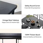 Ensemble de salle à manger 5 pièces Dyonery pour 4 personnes – Table et chaises de cuisine avec cadre en métal robuste, design moderne peu encombrant