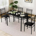 Dyonery 5-Piece Dining Set for 4  Kitchen Table & Chairs with Sturdy Metal Frame, Space-Saving Modern Design