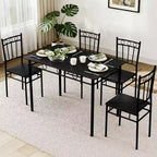 Dyonery 5-Piece Dining Set for 4  Kitchen Table & Chairs with Sturdy Metal Frame, Space-Saving Modern Design