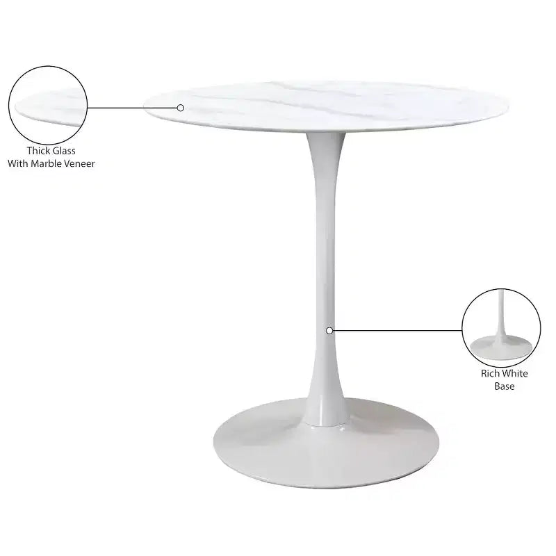 Table hauteur comptoir Tulip blanche de Meridian Furniture