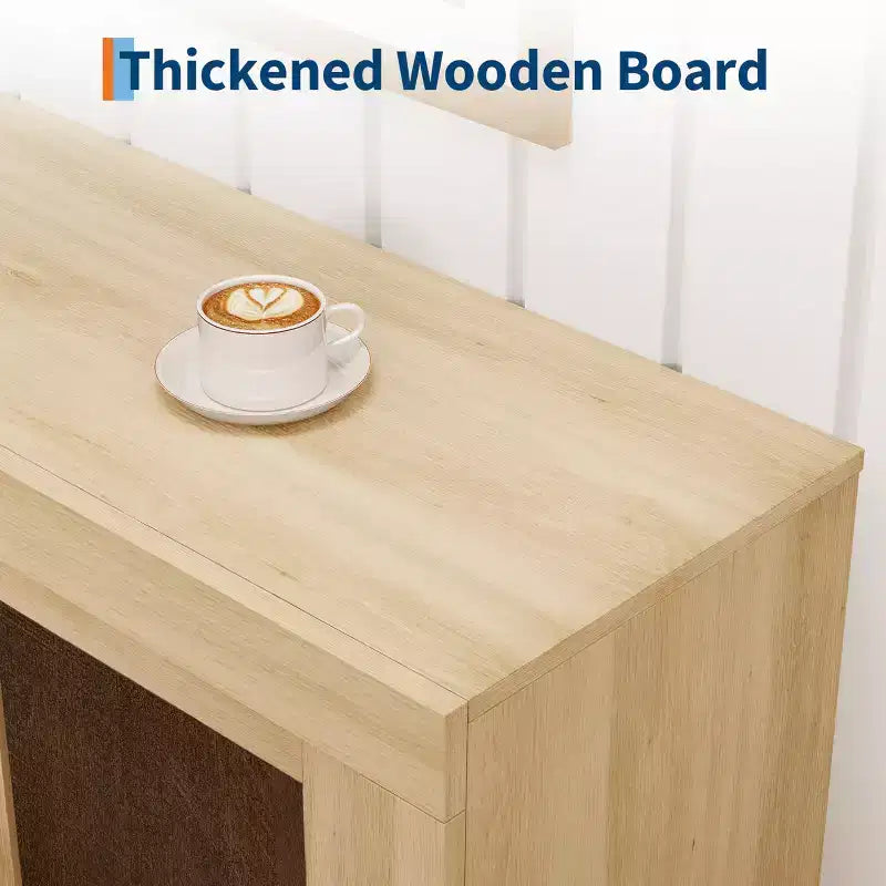 Madia buffet contemporanea con ante in vetro e ripiano in legno massello spesso, credenza capiente per sala da pranzo, cucina e angolo caffè
