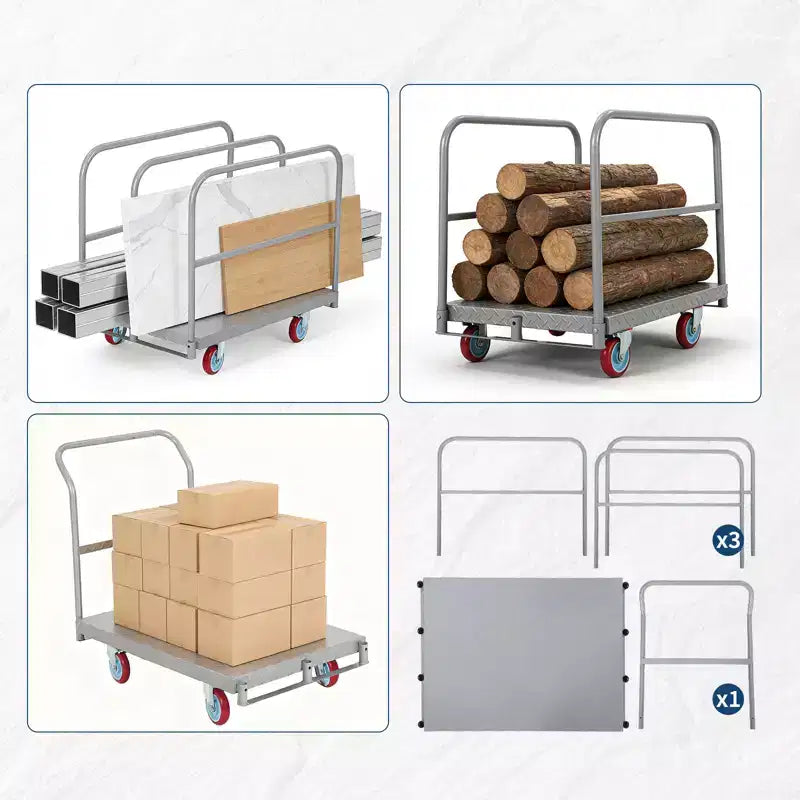 Carrello a mano pieghevole per impieghi gravosi da 2500 libbre Carrello piattaforma convertibile 2 in 1 Carrello a pianale durevole per spostamento elettrodomestici, edilizia, uso in magazzino