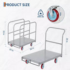 Carrello a mano pieghevole per impieghi gravosi da 2500 libbre Carrello piattaforma convertibile 2 in 1 Carrello a pianale durevole per spostamento elettrodomestici, edilizia, uso in magazzino
