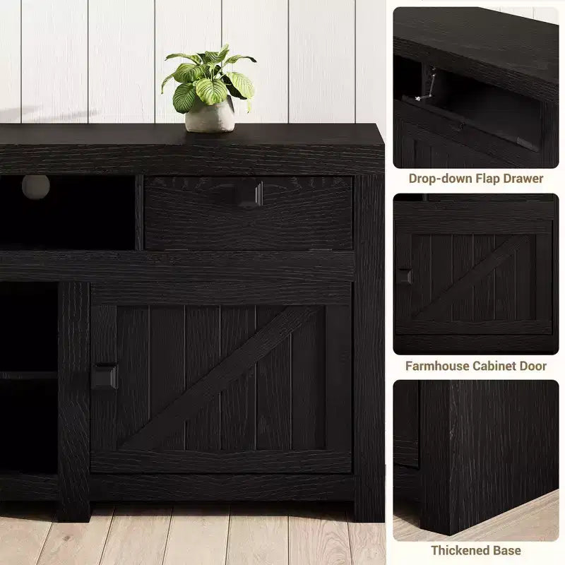 Mobile TV rustico da 70,1 pollici per TV da 70 pollici, Centro di intrattenimento con cassetti, ripiani regolabili e gestione dei cavi per soggiorno e camera da letto