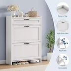 Meuble de rangement à chaussures autoportant GustoWave avec 2 tiroirs basculants pour entrée, couloir, salon