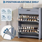Meuble de rangement à chaussures autoportant GustoWave avec 2 tiroirs basculants pour entrée, couloir, salon