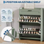 Meuble de rangement à chaussures autoportant GustoWave avec 2 tiroirs basculants pour entrée, couloir, salon