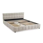 Letto imbottito Queen/King/California King size con cassetti contenitore, letto a piattaforma in ciniglia con testiera e struttura solida per camera da letto