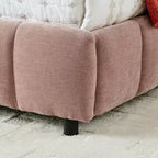 Letto imbottito Queen/King/California King size con cassetti contenitore, letto a piattaforma in ciniglia con testiera e struttura solida per camera da letto
