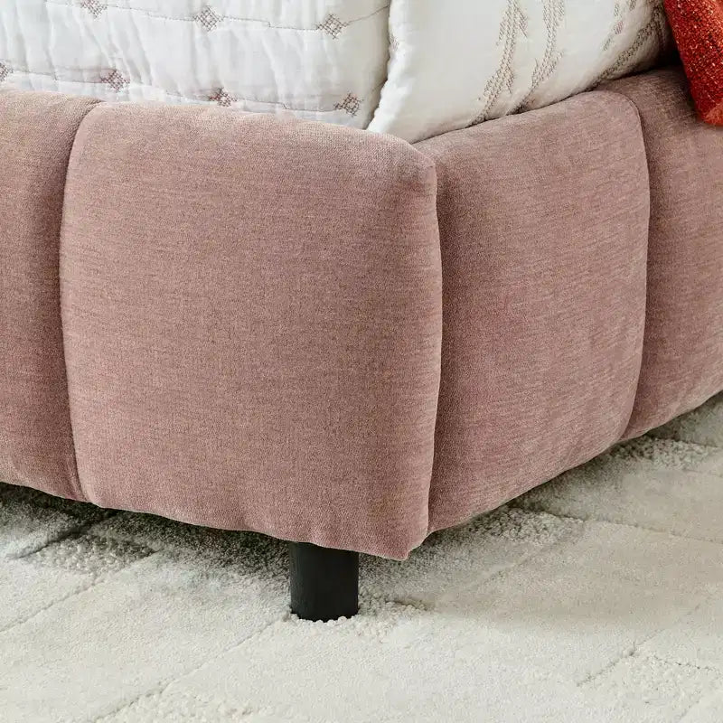 Letto imbottito Queen/King/California King size con cassetti contenitore, letto a piattaforma in ciniglia con testiera e struttura solida per camera da letto