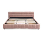 Letto imbottito Queen/King/California King size con cassetti contenitore, letto a piattaforma in ciniglia con testiera e struttura solida per camera da letto