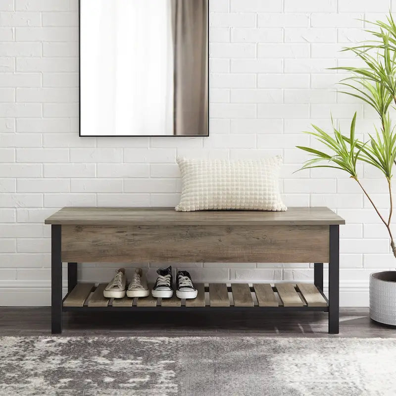 Banc de rangement relevable Paradise Hill de Middlebrook Designs